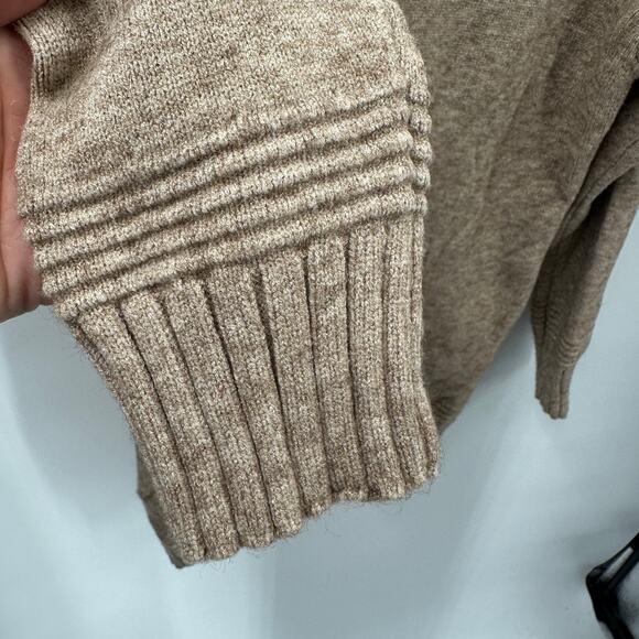 Anthropologie Margairta Tan Button Mock Neck Tunic Sweater // XS - Picture 6 of 10